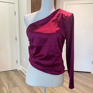 Express One Shoulder Ruched Top
